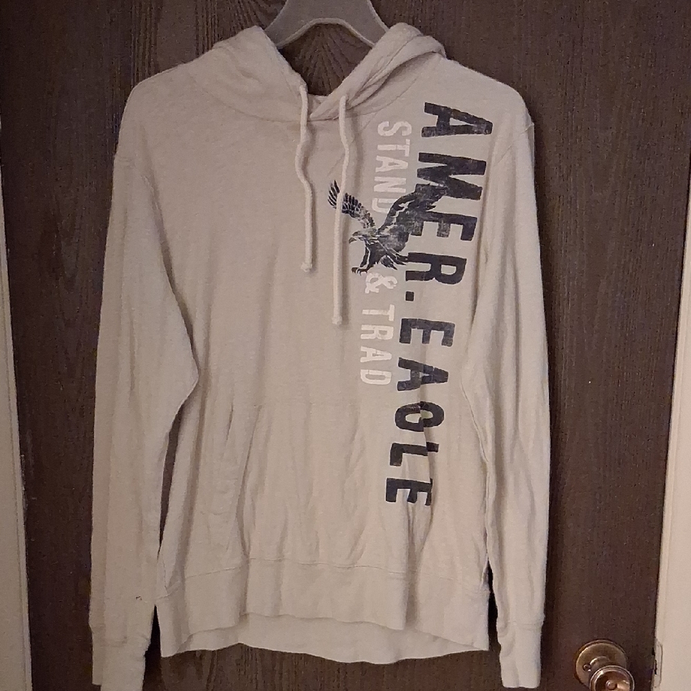 American Eagle Off-White Graphic Hoodie